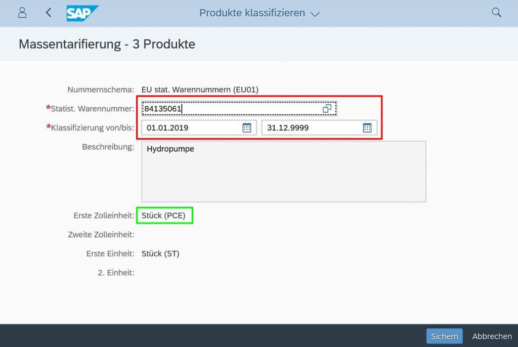 Im SAP S/4HANA Produkte klassifizieren