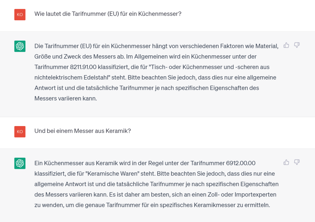 ChatGPT Chat-Screenshot