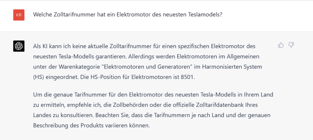 ChatGPT Chat-Screenshot